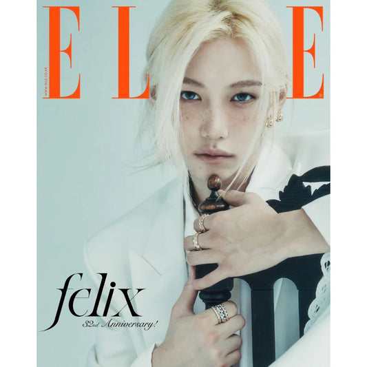 (PRE-ORDER) STRAY KIDS FELIX- ELLE COVER :2024. 11.(3 VERSIONS)