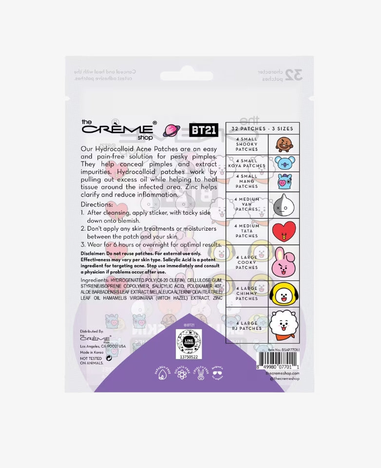 BT21 Brilliant Skin Hydrocolloid Acne Patches