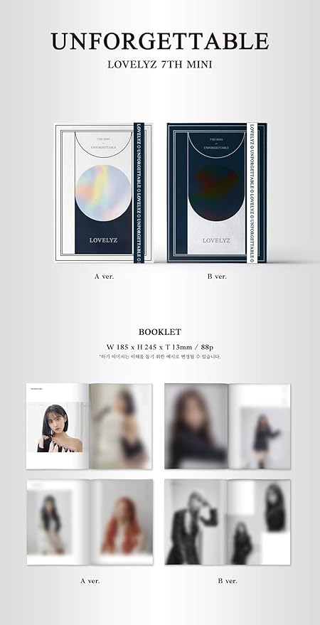 LOVELYZ - Unforgettable (7th Mini Album) Album+Folded Poster+Extra Photocards Set (A ver.)