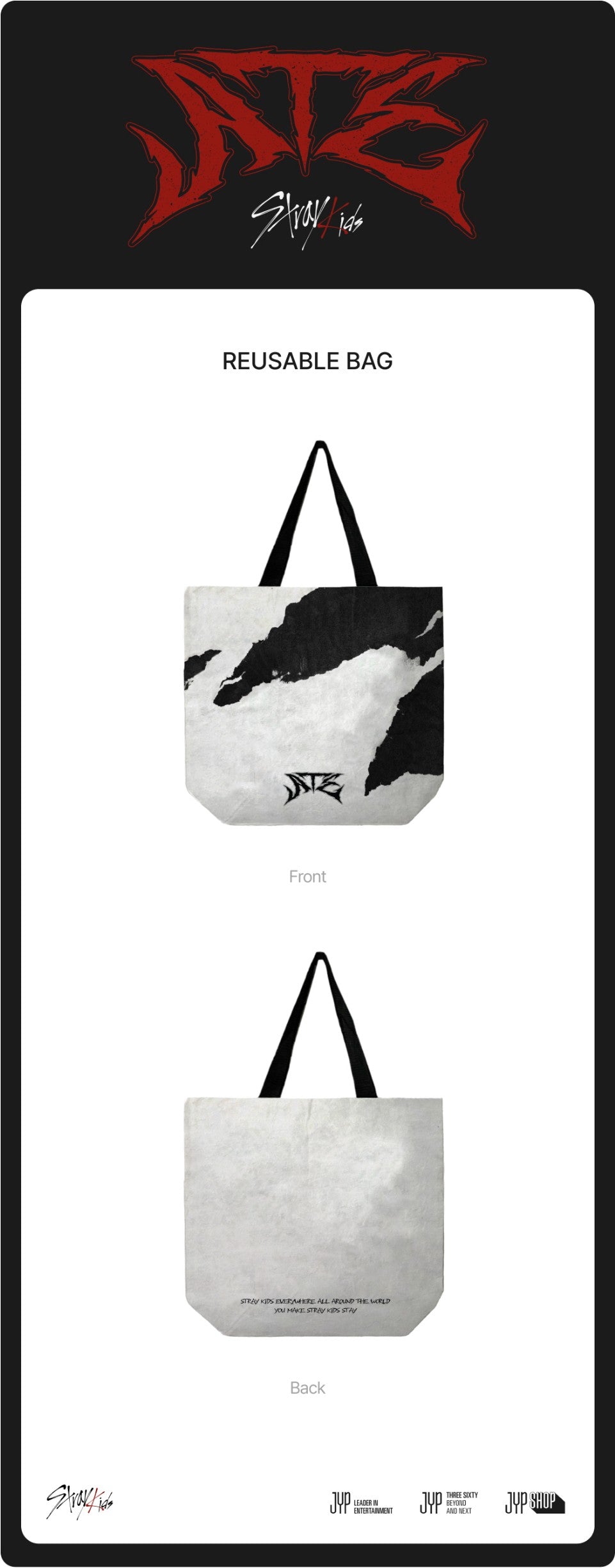 [STRAY KIDS] [ATE POP-UP] REUSABLE BAG